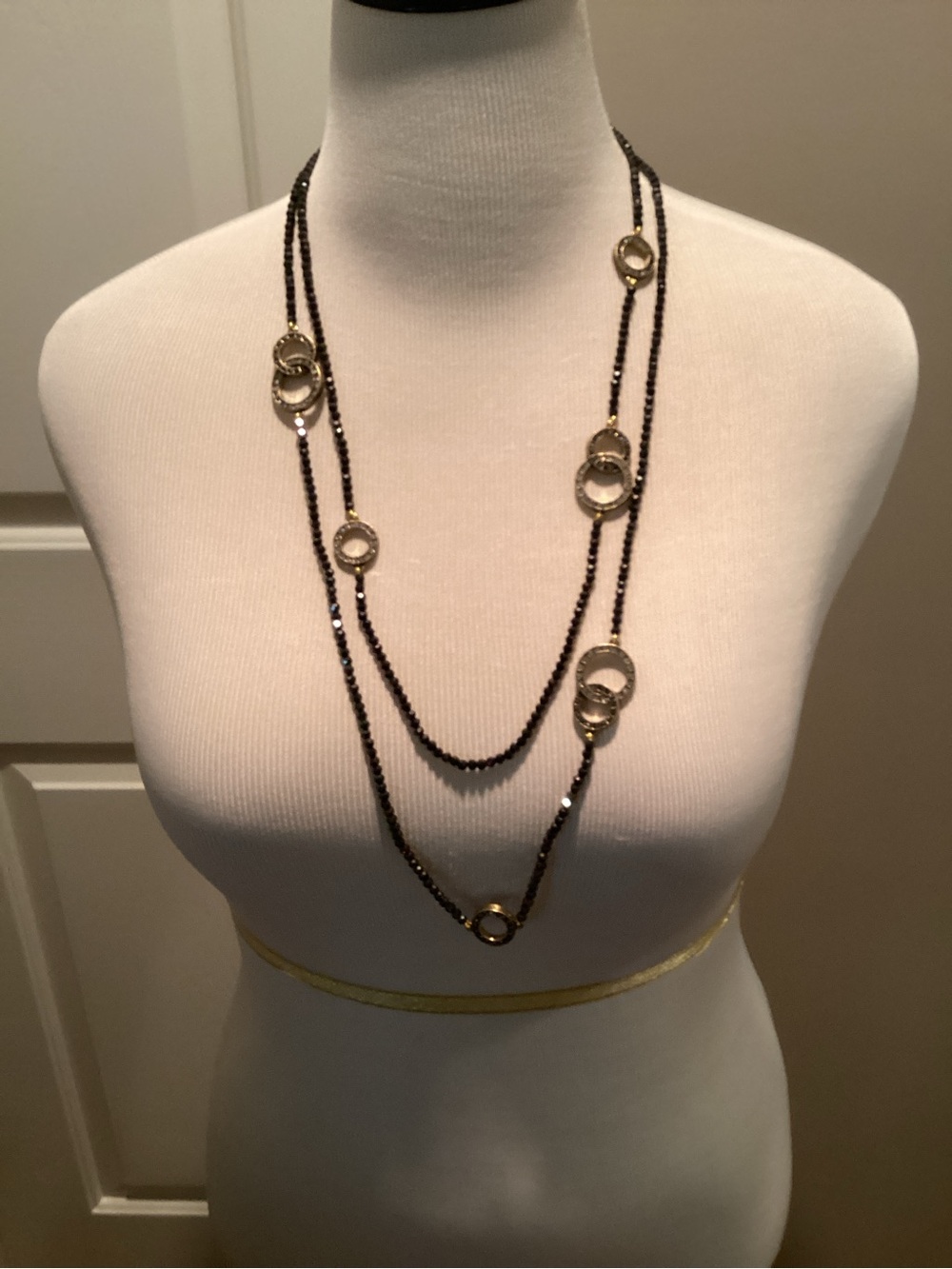Heidi Daus “Long and Short of It” Hematite Necklace